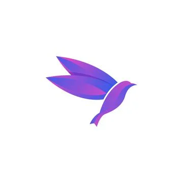 Creative colorful gradient bird vector logo concept design template Stock Illustration