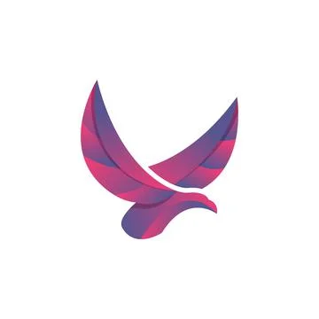 Creative colorful gradient bird vector logo concept design template Stock Illustration