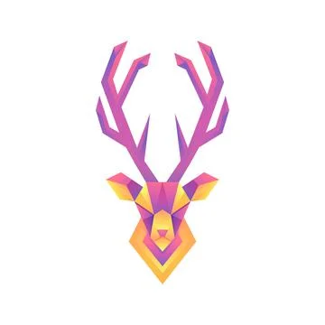 Creative colorful gradient deer vector logo concept design template Stock Illustration