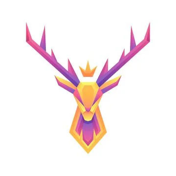 Creative colorful gradient deer vector logo concept design template Stock Illustration
