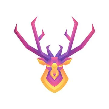 Creative colorful gradient deer vector logo concept design template Illustrazione stock