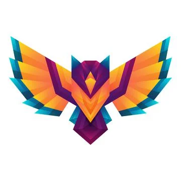 Creative colorful gradient owl vector art logo concept design template Stock Illustration