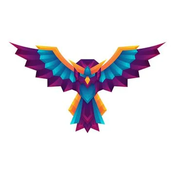 Creative colorful gradient owl vector art logo concept design template Stock Illustration