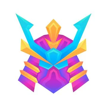 Creative colorful gradient samurai vector logo concept design template Stock Illustration