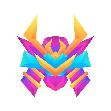 Creative colorful gradient samurai vector logo concept design template Illustrazione stock