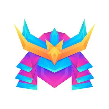Creative colorful gradient samurai vector logo concept design template Stock Illustration