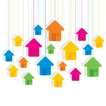 Creative colorful home pattern background vector Illustrazione stock