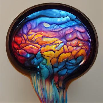 Creative Colorful Human Mind and Brain Hemisphere Illustration イラスト素材