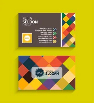 Creative Colorful Modern Easily Editable Vector Business Card Design Stock Illustration
