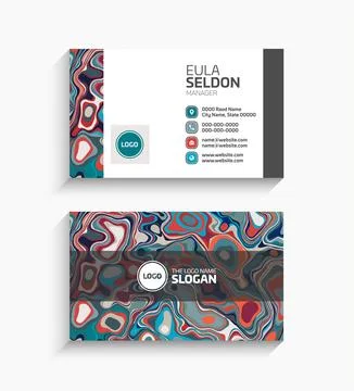 Creative Colorful Modern Easily Editable Vector Business Card Design Stock Illustration