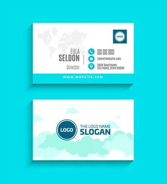Creative Colorful Modern Easily Editable Vector Business Card Design Stock Illustration