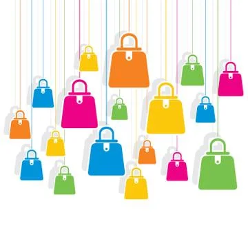 Creative colorful shopping bag pattern background design vector Stock Illustration