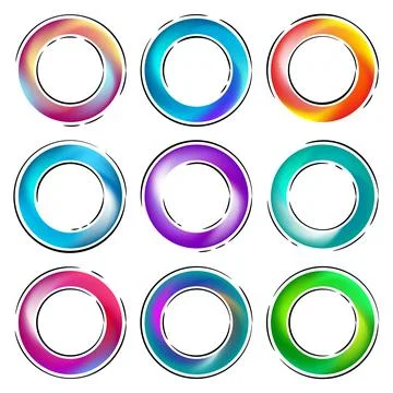Creative colourful web buttons set on white Stock Illustration