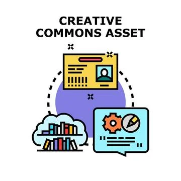 Creative commons asset management and licensing concept Stockillustratie