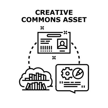 Creative commons asset management and licensing concept 스톡 일러스트