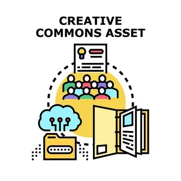 Creative commons asset sharing and digital content licensing Stock Illustration