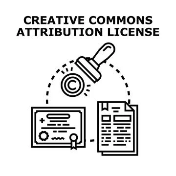 Creative commons attribution license concept illustration Stock Illustration