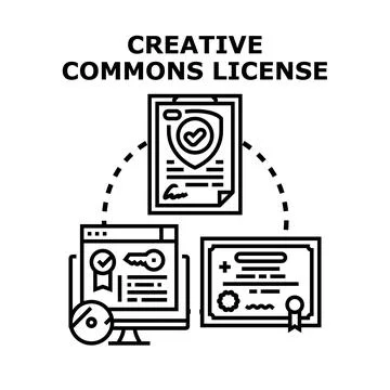 Creative commons license agreement document concept イラスト素材
