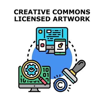 Creative commons licensed artwork using digital assets イラスト素材
