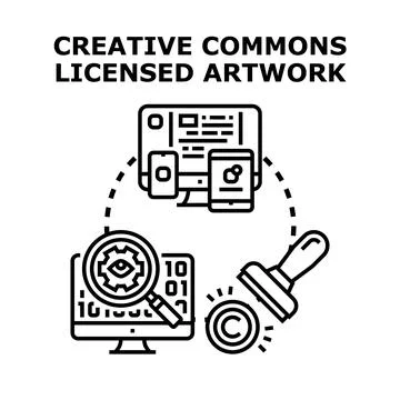 Creative commons licensed artwork using digital assets Stock Illustration