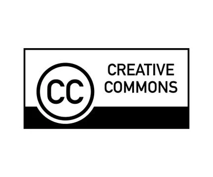 Creative commons rights management sign with circular CC icon. Vector illustr 스톡 일러스트