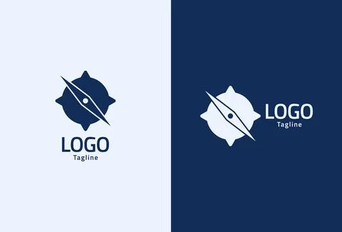 Creative Compass Concept Logo Design	 Stock Illustration