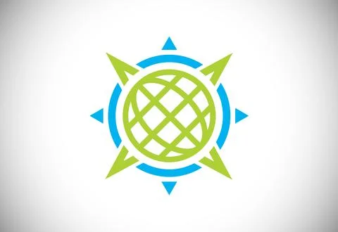 Creative Compass Concept Logo Design Template. Compass Logo sign and symbol.. イラスト素材