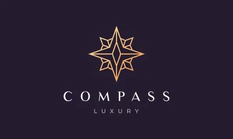 Creative compass logo concept with modern and luxury style Stock Illustration