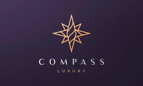 Creative compass logo concept with modern and luxury style Stock Illustration