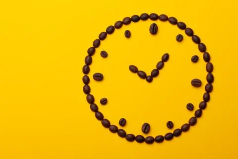 Creative composition of coffee beans. Stock Photos