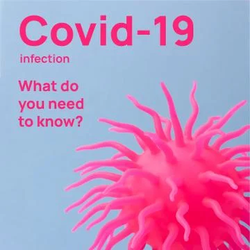 Creative composition with the image of a virion particle of a new coronovirus. Stock Photos