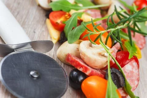 Creative composition of ingredients Stock Photos