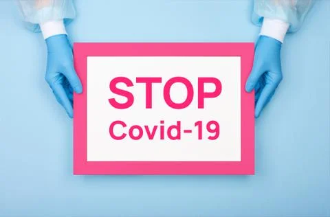 Creative composition on the theme of protective equipment from Covid-19. Stock Photos