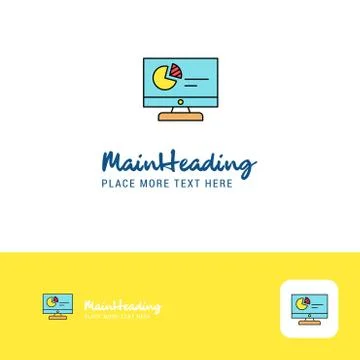 Creative Computer presentation Logo Design. Flat color Logo place for Tagline Stock Illustration