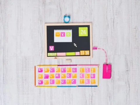 Creative computer with user interface Stock Photos