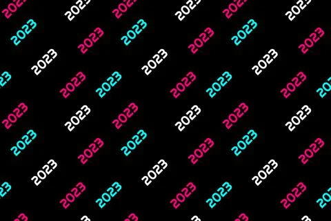 Creative concept of 2023 Happy New Year poster in social media style. Ilustração Stock