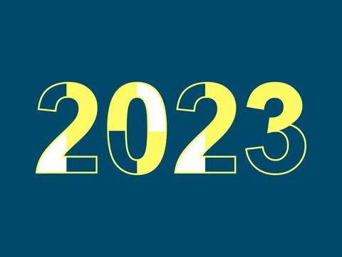 Creative concept of 2023 new year with trendy and modern design for card, b.. Stock Illustration