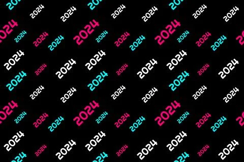 Creative concept of 2024 Happy New Year poster in social media style Stock Illustration