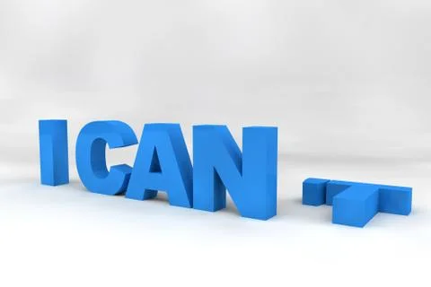 Creative concept about opportunities. I can or I can't. 3d render. Ilustración de archivo