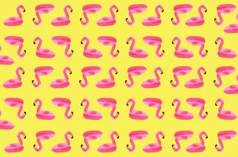 Creative concept of beach and summer vacation.Seamless pattern from inflatable Stock Photos