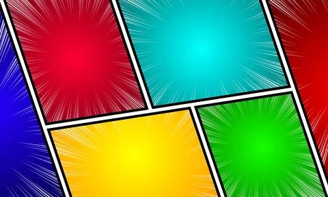 Creative concept of blank pop art style comic, layout template with blocks .. Stock Illustration