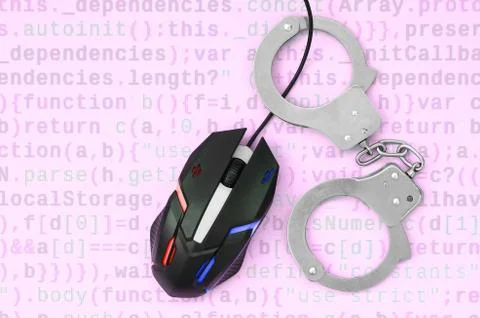 Creative concept of combating computer crime, hackers and piracy Stock-Fotos