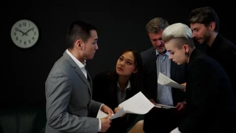 Creative concept of corporate workers conference in office ceos company Video stock 256225210