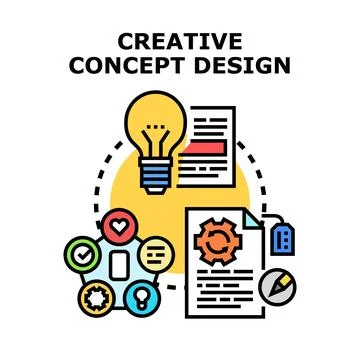 Creative concept design developing digital ideas thinking process イラスト素材