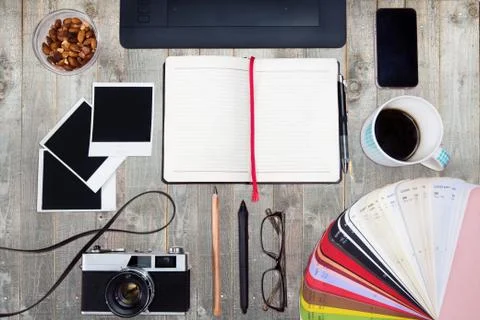 Creative concept of a designer's work office desk. 写真素材