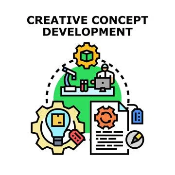 Creative concept developing process for business innovation イラスト素材