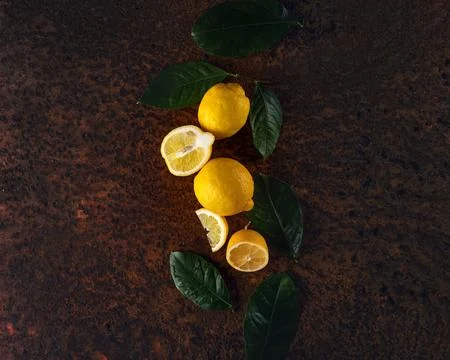 Creative concept of fresh lemons Stock Photos
