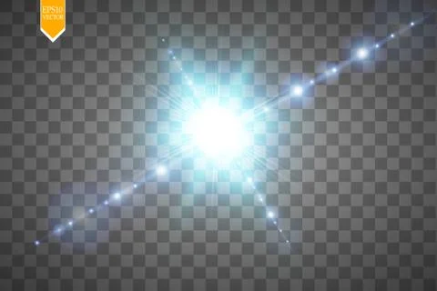 Creative concept Glow light effect stars bursts with sparkles isolated on Stock Illustration