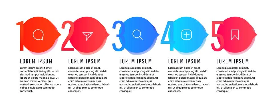 Creative concept of gradient graph elements, diagrams 스톡 일러스트