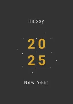 Creative concept of Happy New Year 2025 poster. Design templates with 2025 .. Stock Illustration